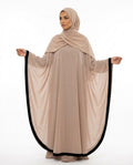 Nisa Outlet - Zelin | Pearl-Embellished Batwing-Sleeve Abaya Women