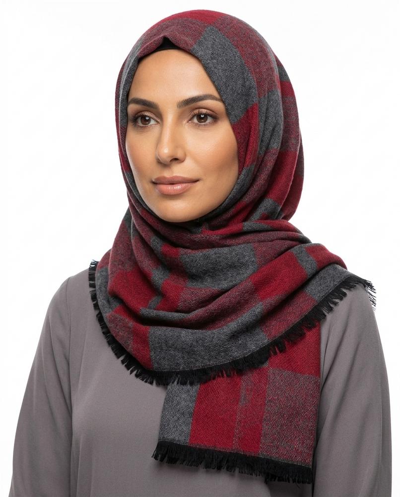 Nisa Outlet - Arlev | Checked Woven Hijab Women