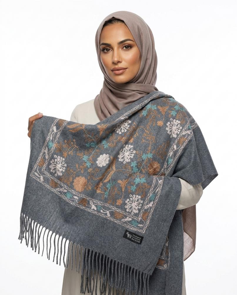 Nisa Outlet - Tiven | Embroidered Warming Hijab Women