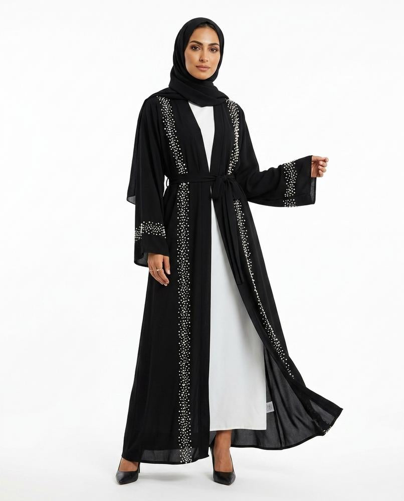 Nisa Outlet - Seran | Beaded Open-Front Abaya Women