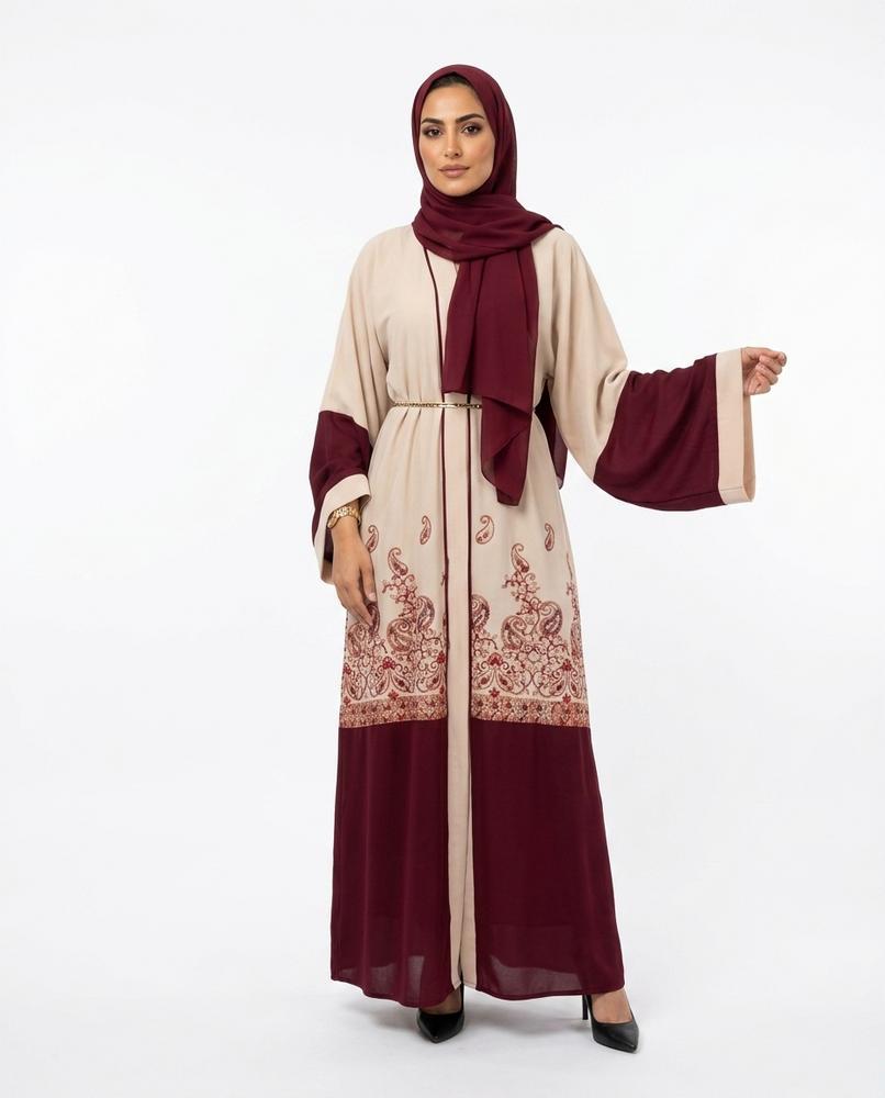 Nisa Outlet - Novar | Two-Tone Printed Abaya Women