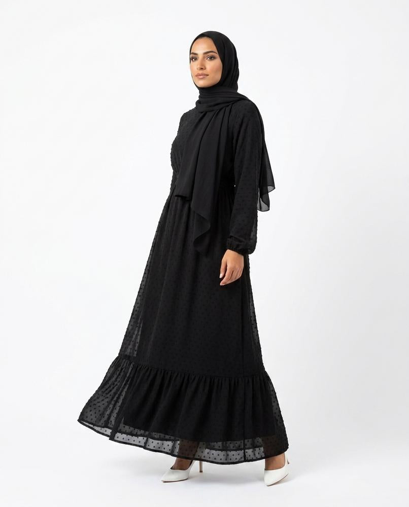 Nisa Outlet - Vasol | Textured Floor-length Abaya Women