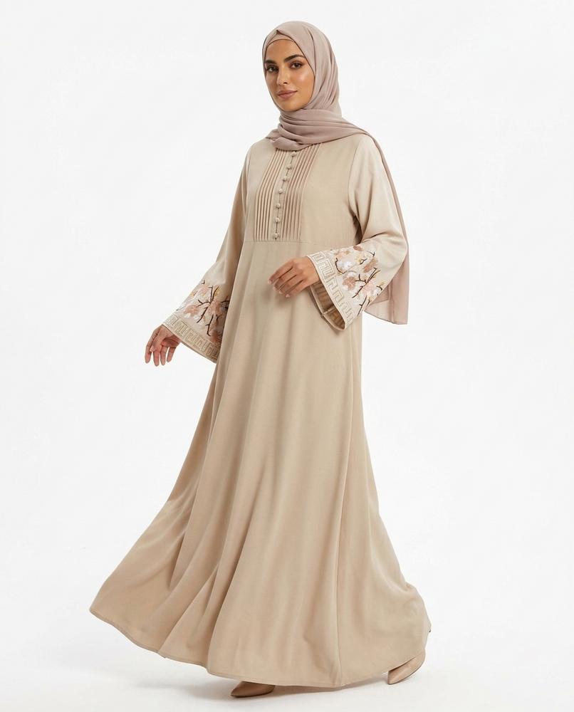 Nisa Outlet - Sesin | Embroidered Floor-length Abaya Women