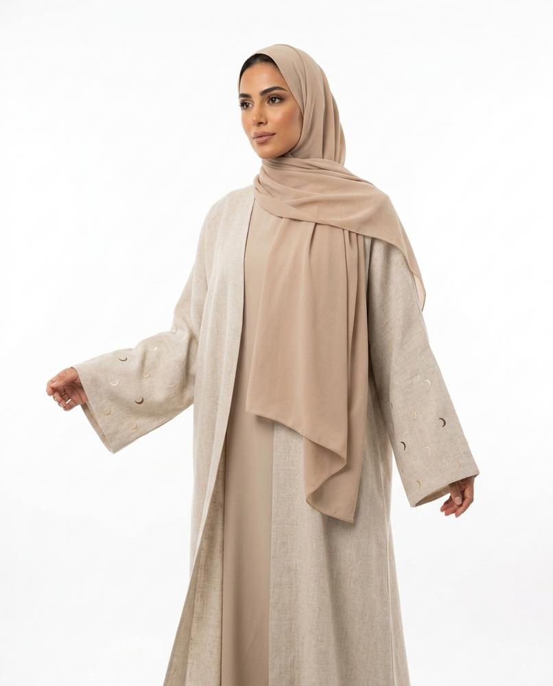 Nisa Outlet - Savin | Embroidered Open-Front Abaya Women