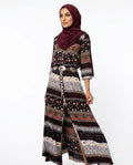 Nisa Outlet - Allom | Patterned Button-through Abaya Women