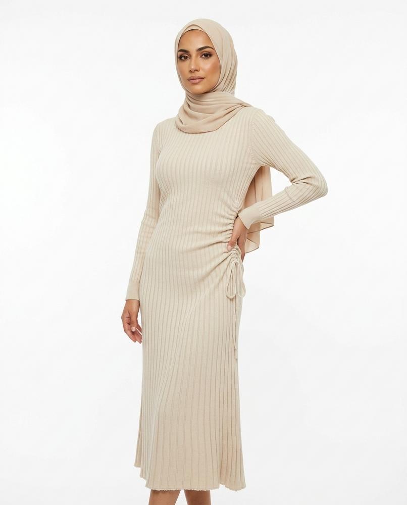 Nisa Outlet - Rivin | Ribbed Fitted Abaya Women