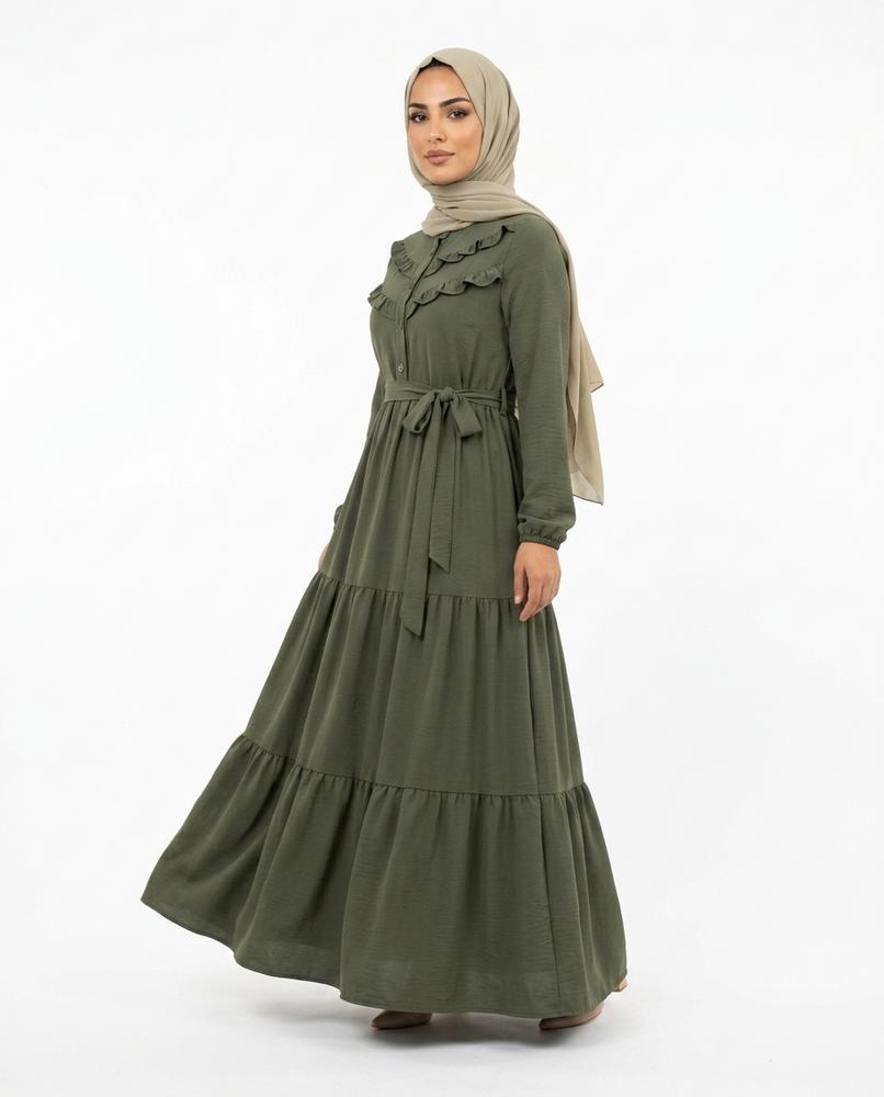 Nisa Outlet - Elnor | Ruffled Tiered Abaya Women