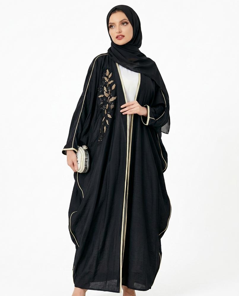 Nisa Outlet - Senal | Embroidered Loose-Fit Abaya Women