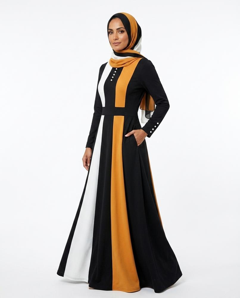 Nisa Outlet - Laren | Color-Blocked Tailored Abaya Women