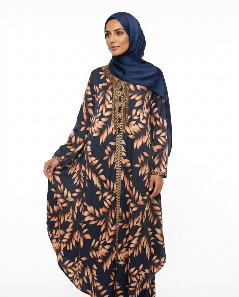 Nisa Outlet - Miren | Embroidered Patterned Kaftan Women