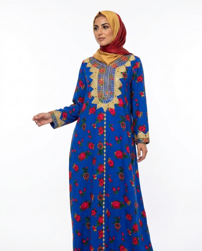 Nisa Outlet - Mimir | Embroidered Floral Kaftan Women
