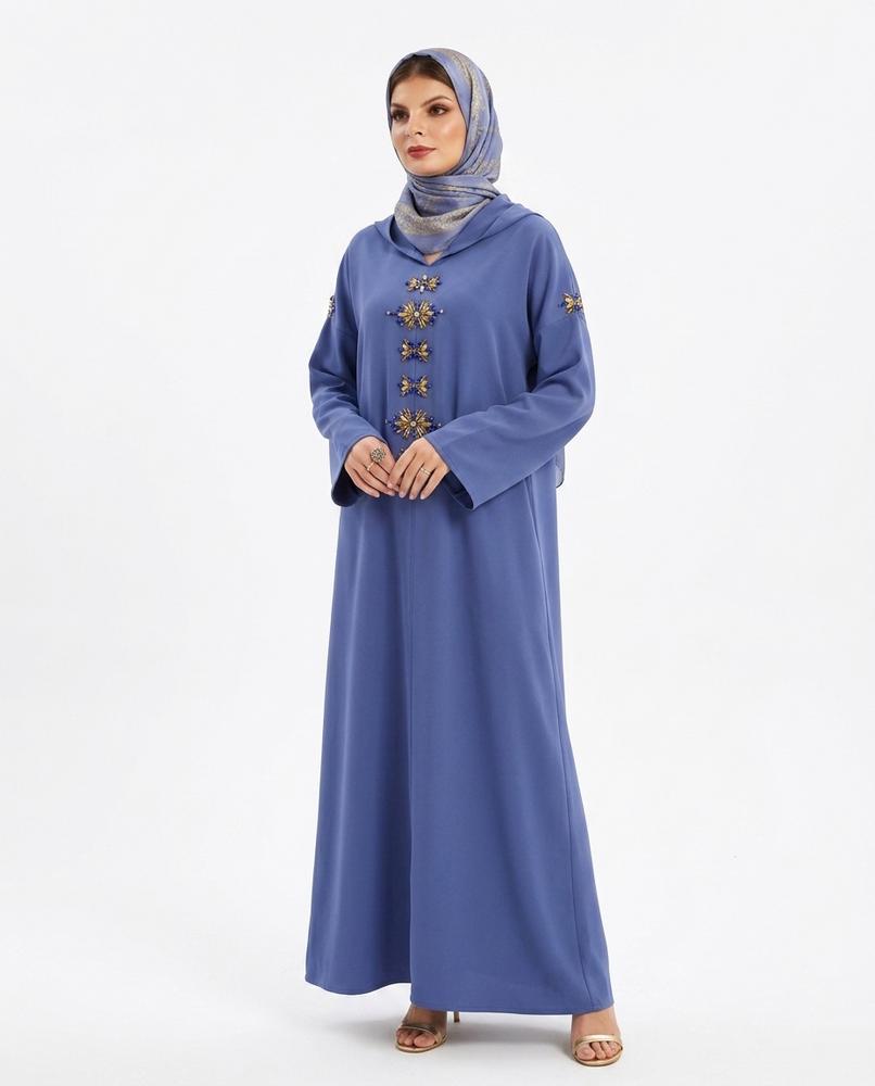 Nisa Outlet - Nomor | Embellished Hooded Kaftan Women