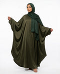 Nisa Outlet - Mivan | Wide-Sleeved Satin-Finish Abaya Women