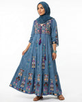 Nisa Outlet - Yoser | Embroidered Tiered Abaya Women