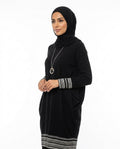 Nisa Outlet - Lasin | Patterned Long-Sleeved Tunic Women