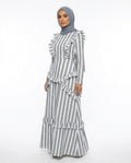 Nisa Outlet - Nonav | Striped Ruffled Two-piece Set Women