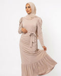 Nisa Outlet - Datir | Ruched Puffed-Sleeve Abaya Women
