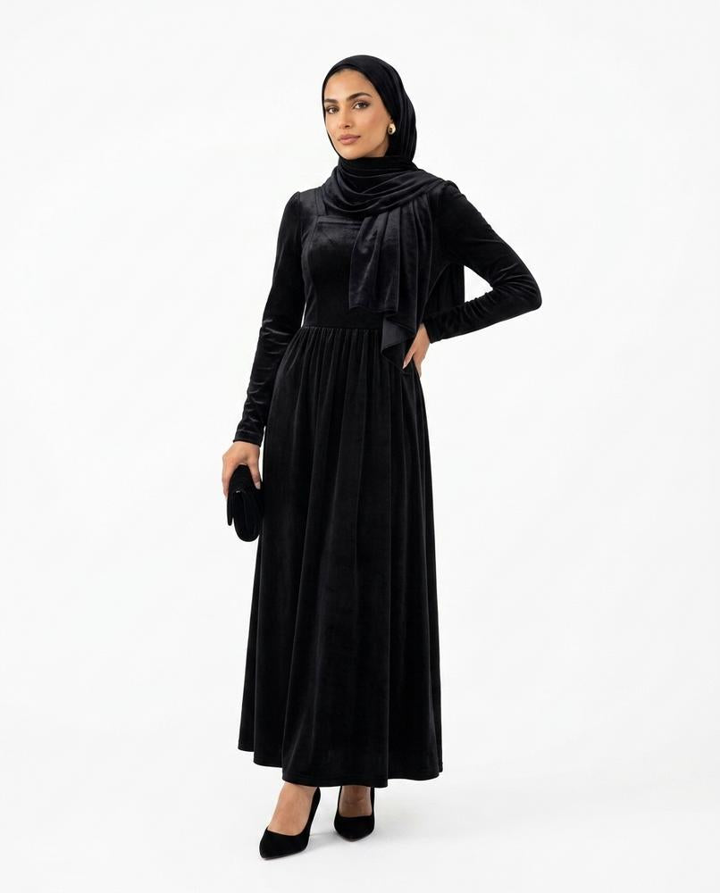 Nisa Outlet - Sekar | Velvet Flared Abaya Women