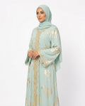 Nisa Outlet - Kasil | Embroidered Foil-Printed Kaftan Women