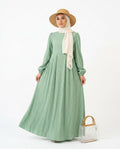 Nisa Outlet - Ronor | Pleated Puff-Sleeved Abaya Women