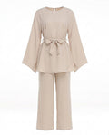Nisa Outlet - Eldar | Wide-Sleeved Belted Two-piece Set Women