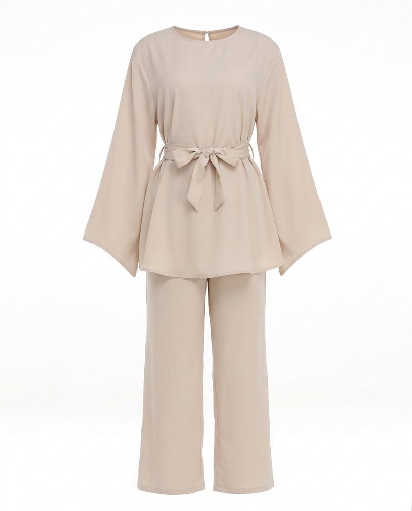 Nisa Outlet - Eldar | Wide-Sleeved Belted Two-piece Set Women