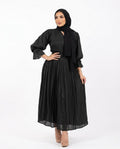 Nisa Outlet - Alvin | Pleated Bishop-Sleeved Abaya Women