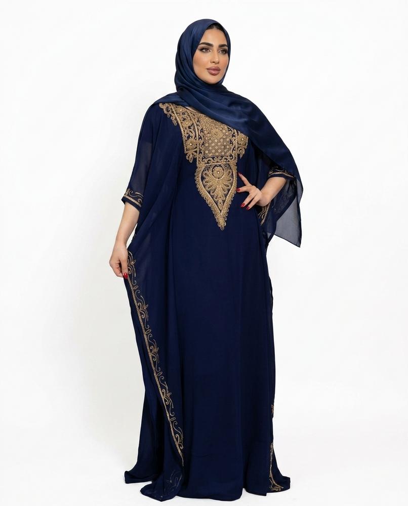 Nisa Outlet - Romel | Embroidered Flowing Kaftan Women