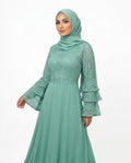 Nisa Outlet - Lesol | Lace-Detailed Tiered-Sleeve Abaya Women