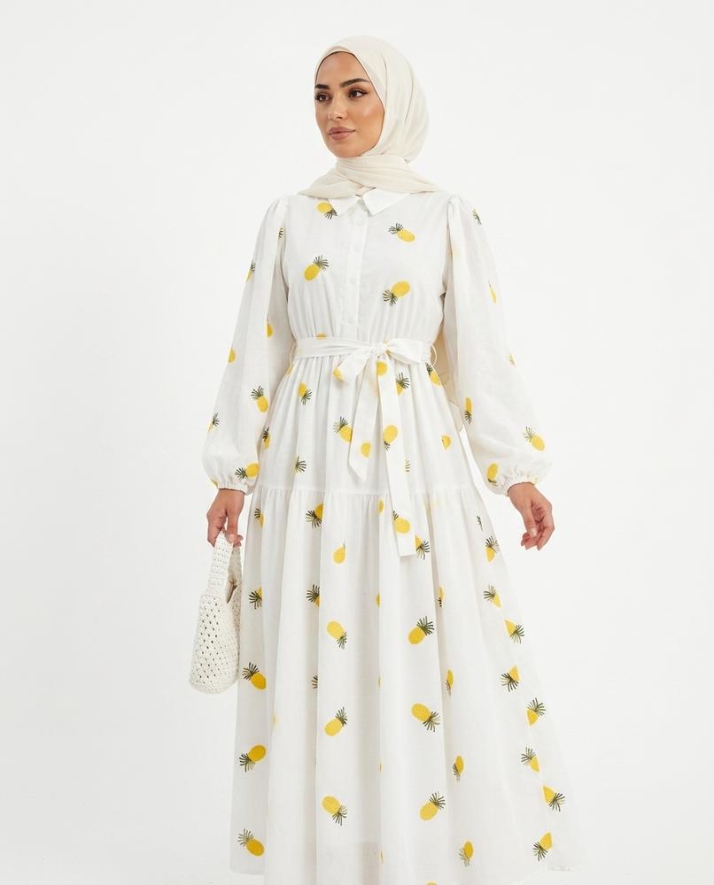 Nisa Outlet - Zetal | Embroidered Tiered Abaya Women